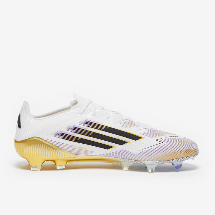 Adidas F50 Elite FG Firm Ground Soccer Cleats - White/Purple/Gold