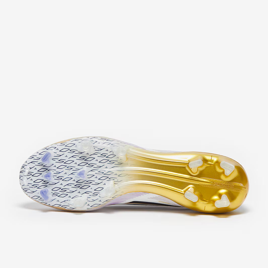 Adidas F50 Elite FG Firm Ground Soccer Cleats - White/Purple/Gold