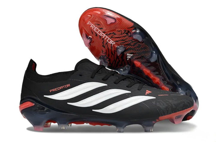 Adidas Predator 26 Elite FG Firm Ground Soccer Cleats - Black/Crimson Blaze/Stealth White