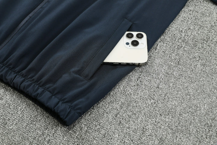 BRC Navy Blue Windbreaker Hoodie Jacket Suit