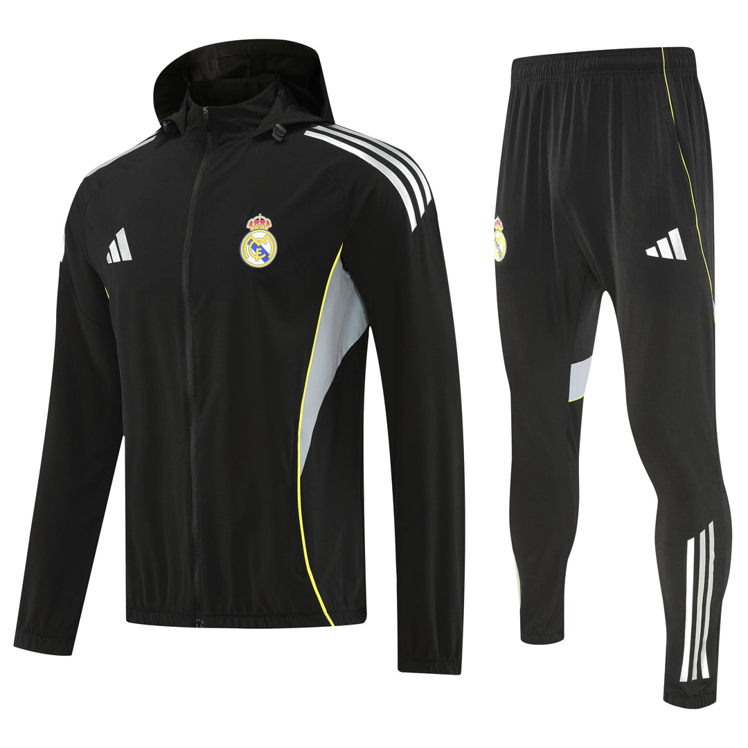 RM Black Hoodie Windbreaker Jacket Suit