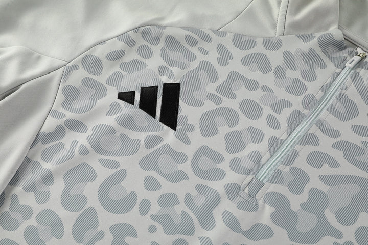 Adidas Track Suit - Leopard Camo Light Grey with Blue Strips