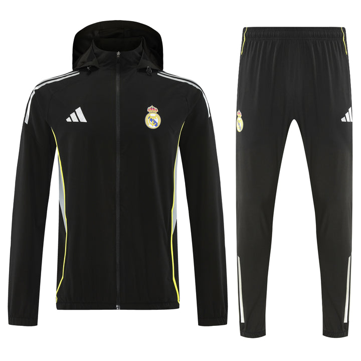 RM Black Hoodie Windbreaker Jacket Suit