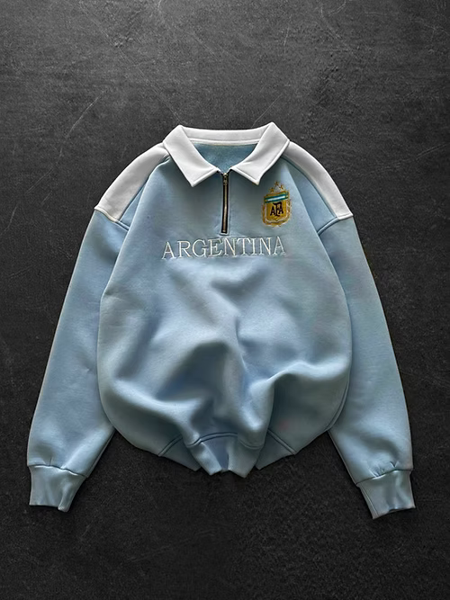 Argentina Half-Zip Oversized Sweatshirt – Premium Football Streetwear