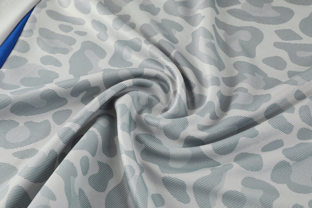 Adidas Track Suit - Leopard Camo Light Grey with Blue Strips