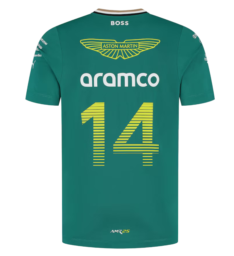 Aston Martin Aramco Cognizant F1 2025 Fernando Alonso Team Driver T-Shirt