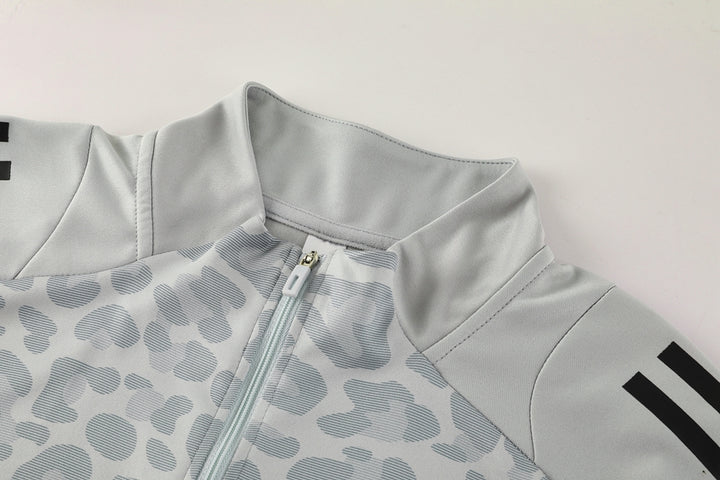 Adidas Track Suit - Leopard Camo Light Grey with Blue Strips