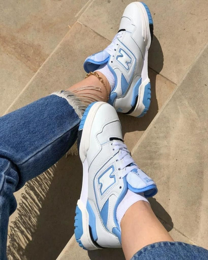 New Balance 550 Unc White University Blue
