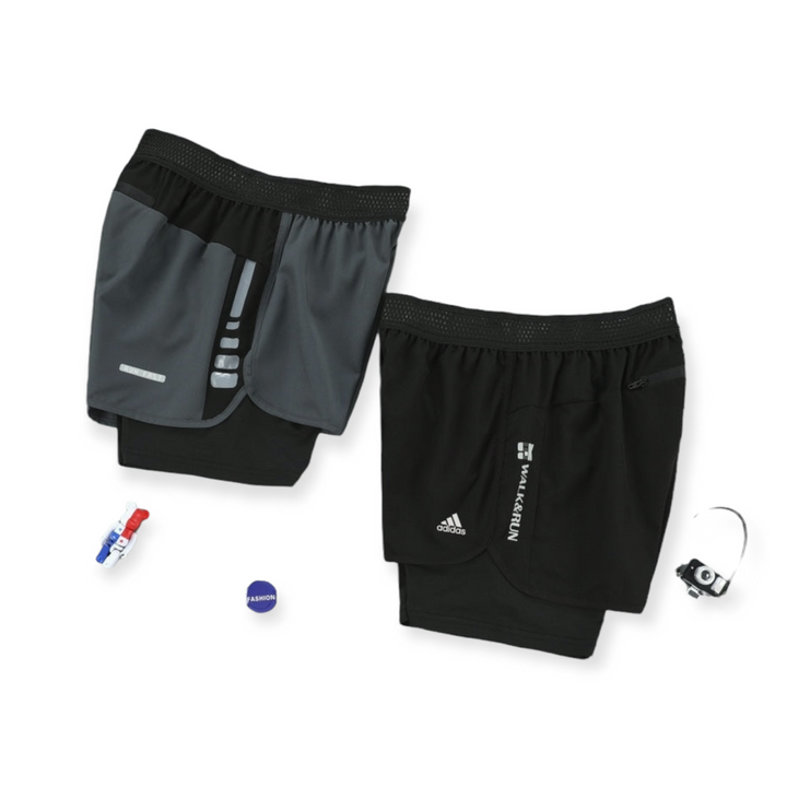 Nike Black & Grey Shorts 2 IN 1