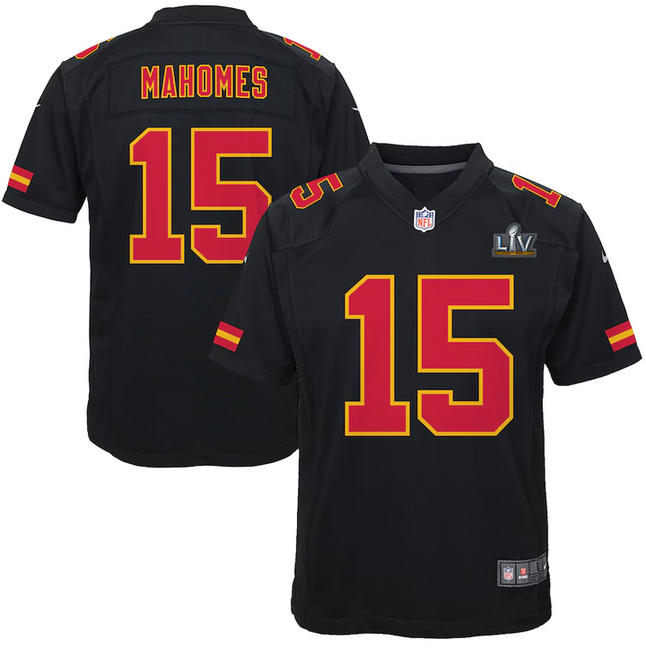 Men's Kansas City Chiefs Patrick Mahomes Nike Black Super Bowl LV Bound Game Fashion Jersey
