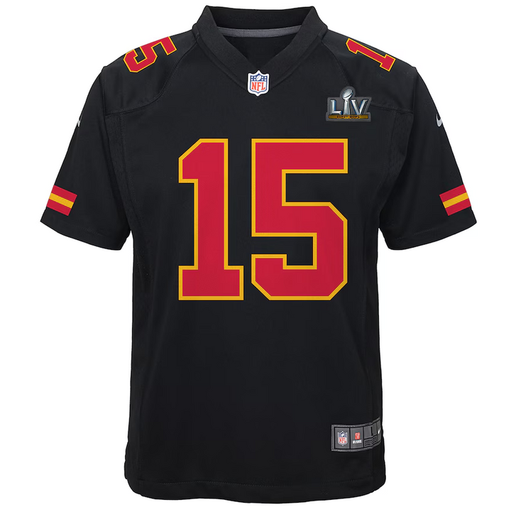 Men's Kansas City Chiefs Patrick Mahomes Nike Black Super Bowl LV Bound Game Fashion Jersey