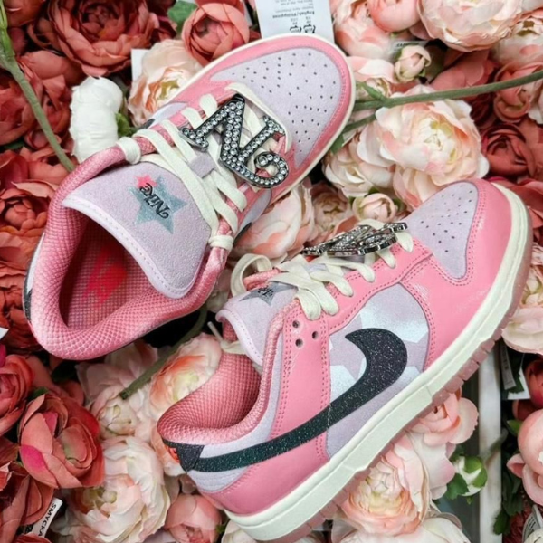 Nike Dunk Low White Grey Navy Aqua Mini Swoosh