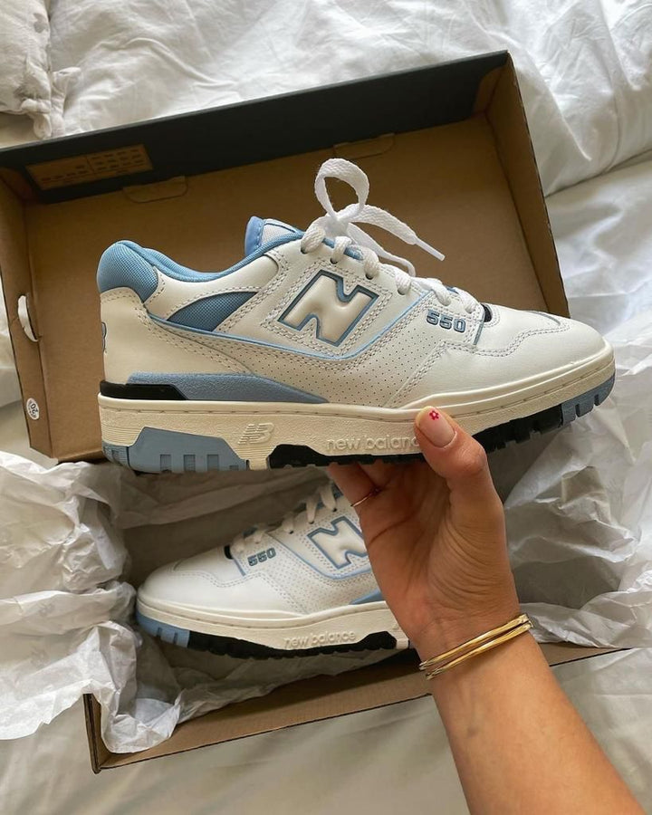 New Balance 550 Unc White University Blue