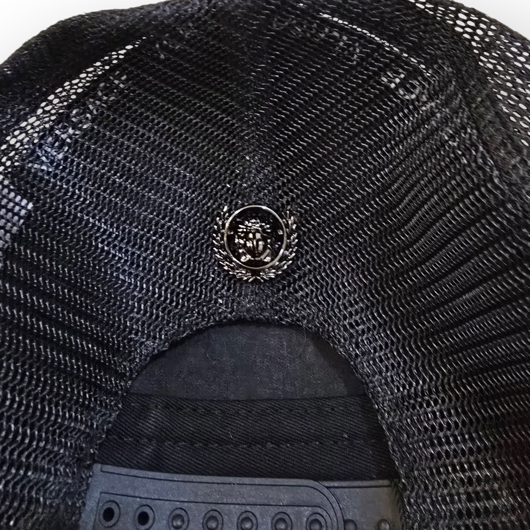 Luxury Black  Cap | 3D Metal Medusa Crest |