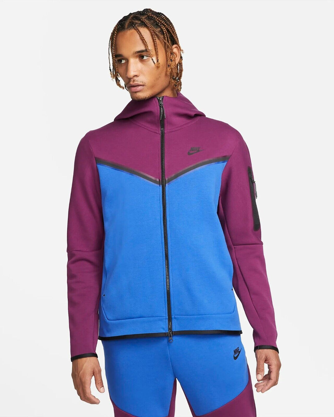 Nike Tech Fleece Full Zip Hoodie PURPLE BLUE FULL SET