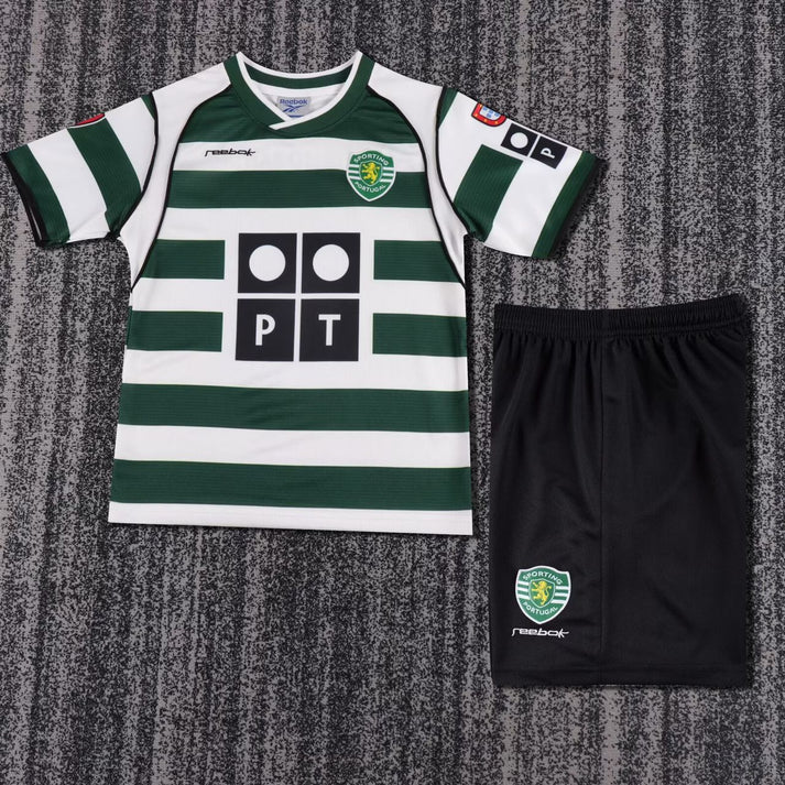 Sporting Lisbon 01/02 Home with RONALDO 28 Kids Kit